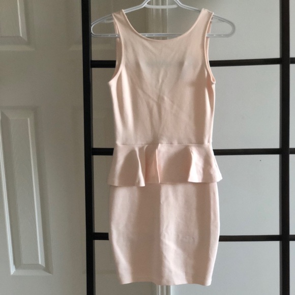 Zara Light Pink Peplum Dress - Picture 2 of 5